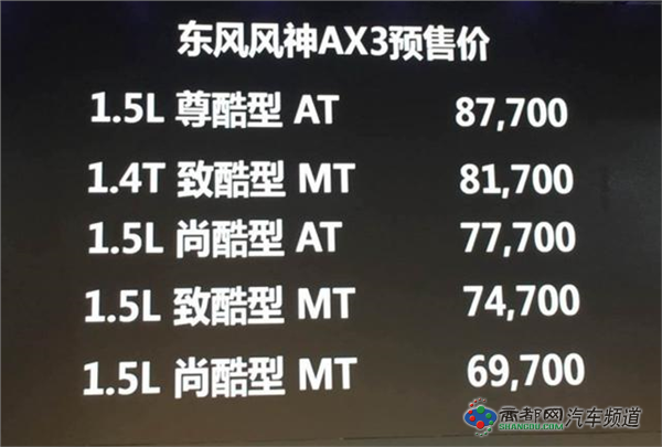 曝东风风神SUV规划 AX3/AX5/AX1/AX8/AX9等