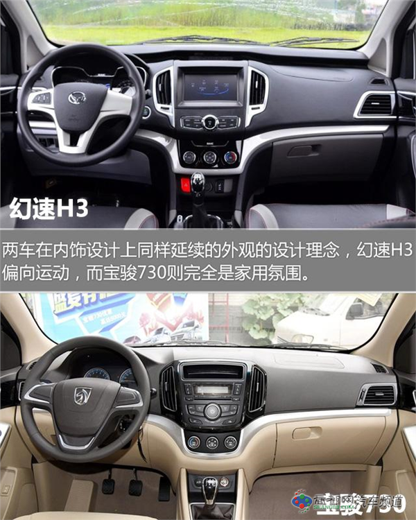 北汽幻速H3对比2016款宝骏730 7万内买7座